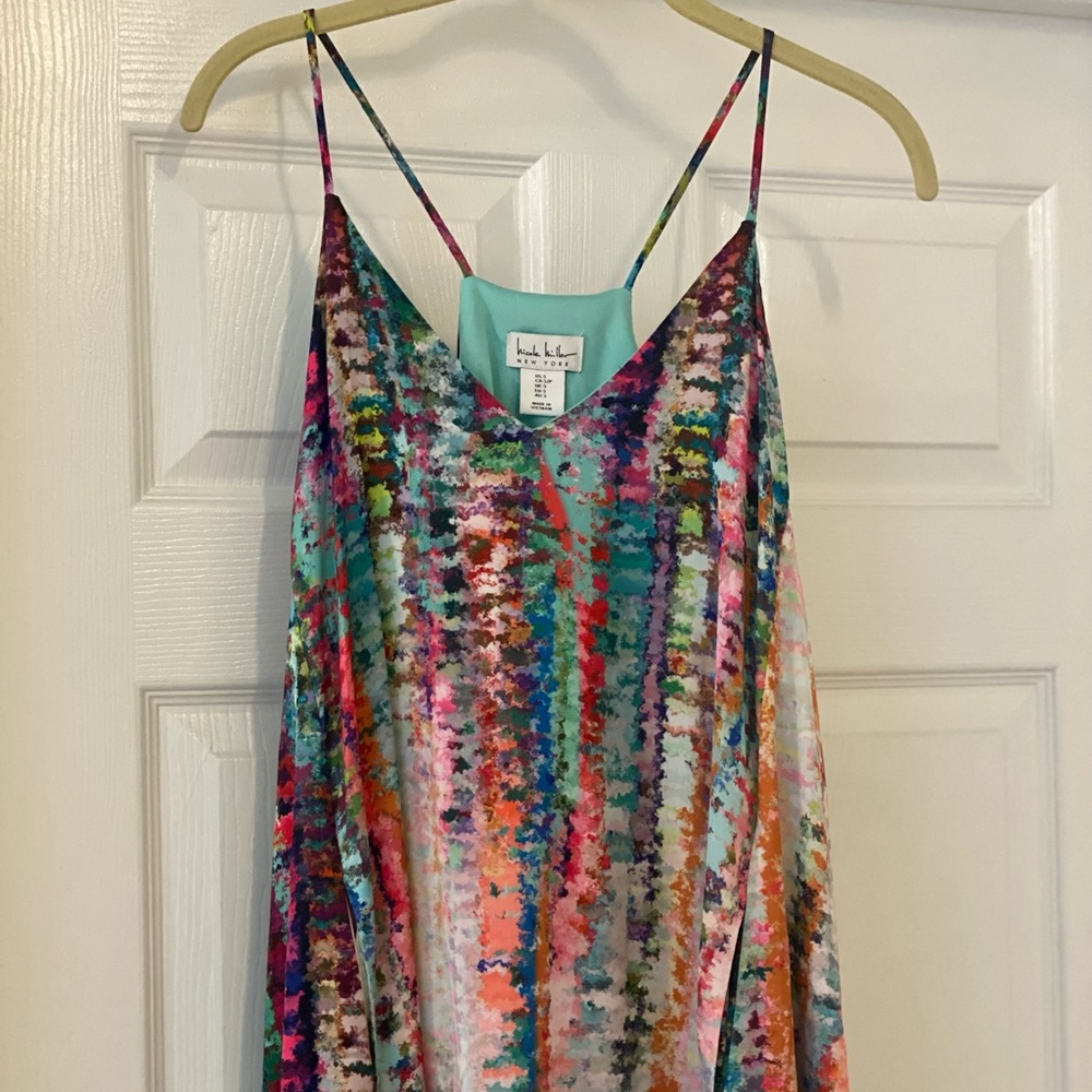 Nicole Miller Abstract Satin Maxi